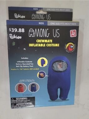 Among Us Crewmate Blue Inflatable Costume Cosplay Unisex